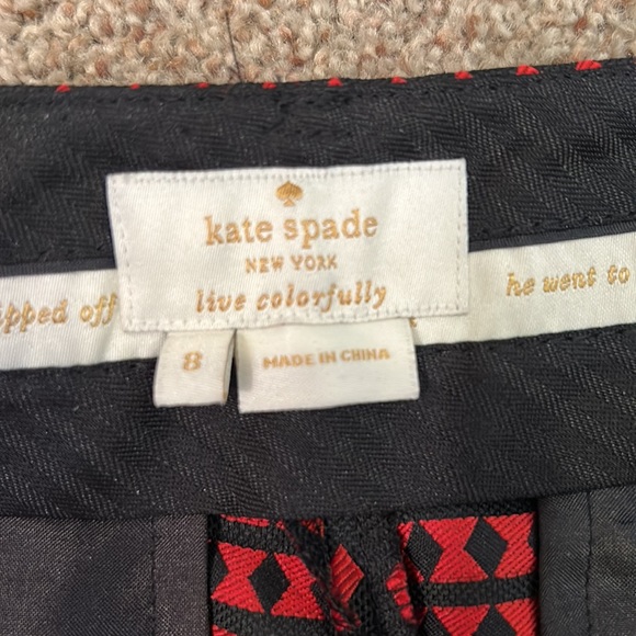 Kate spade size 8 dress pants. Navy blue and red pattern - Picture 3 of 5